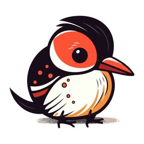 Cute cartoon bird isolated on a white background. Vector illustr