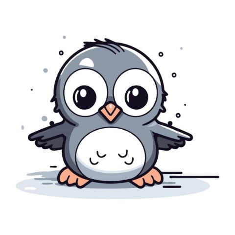 Penguin. Cute cartoon penguin. Vector illustration.