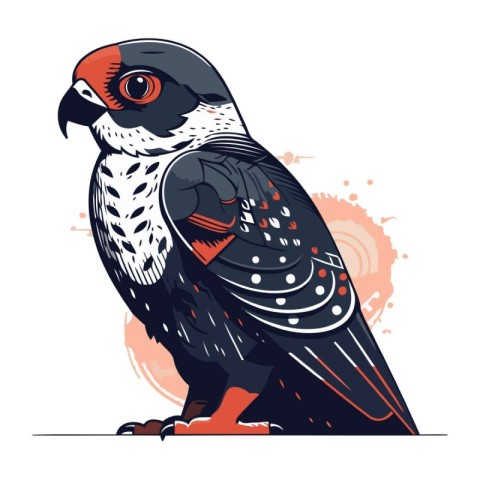 Peregrine falcon. Vector illustration in cartoon style.