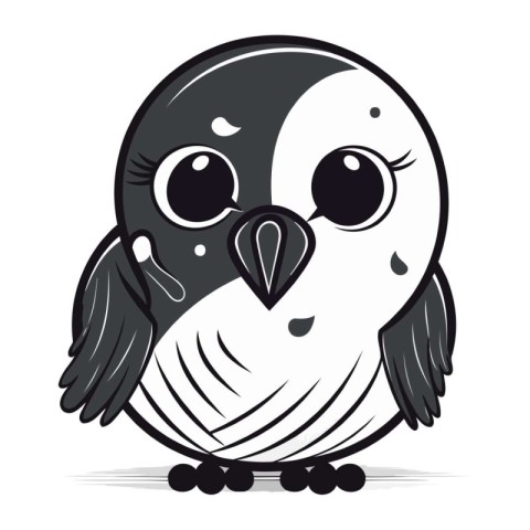 illustration of a cute penguin on a white background. Design ele