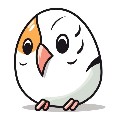 Cute bird character. Vector illustration. Isolated on white back