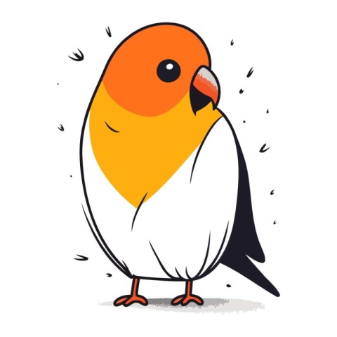 Vector illustration of a cute little bird isolated on a white ba