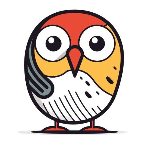 Cute cartoon owl isolated on a white background. Vector illustra