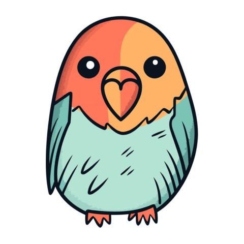 Cute cartoon parrot. Vector illustration of a parrot.