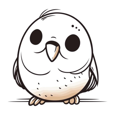 Illustration of a cute cartoon owl isolated on a white backgroun