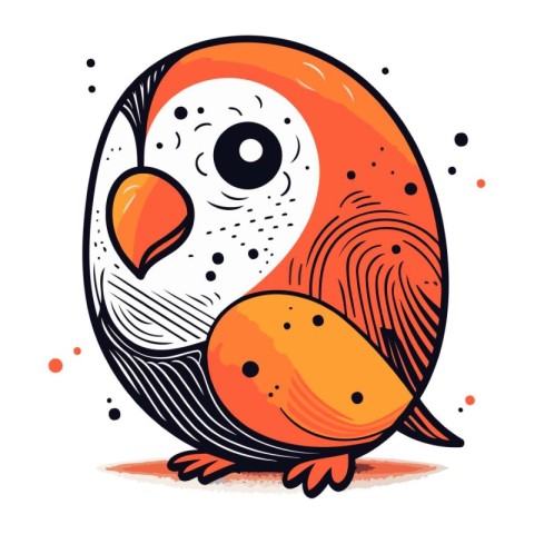 Cute hand drawn vector illustration of a cute cartoon parrot.