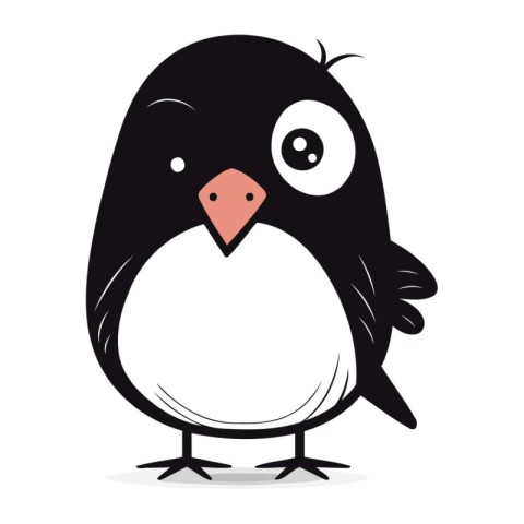 Cute penguin. Vector illustration isolated on a white background