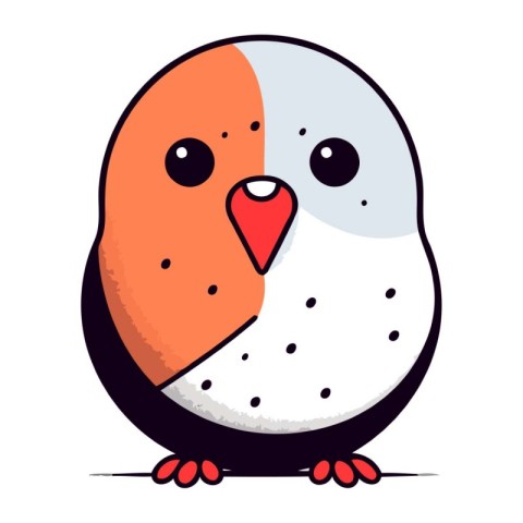 Cute cartoon penguin. Vector illustration isolated on white back