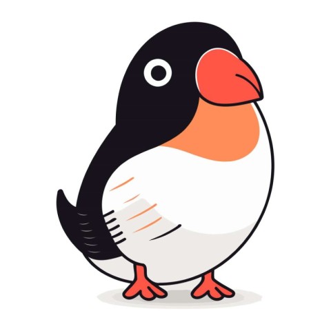 Cute penguin isolated on a white background. Vector illustration