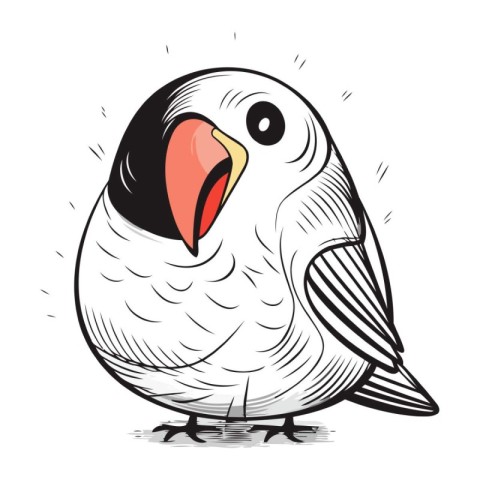 Illustration of a cute parrot isolated on a white background.