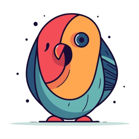 Cute cartoon parrot. Vector illustration in a flat style.