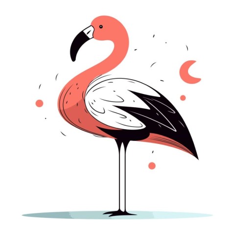 Flamingo. Vector illustration. Isolated on white background.