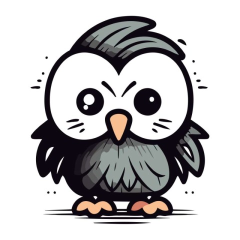 Cute owl cartoon isolated on a white background. Vector illustra