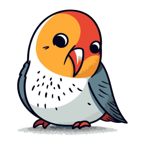 Cute cartoon bird isolated on a white background. Vector illustr