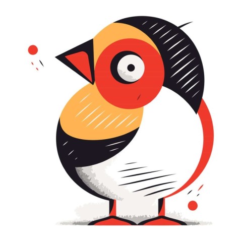 Vector illustration of cute cartoon penguin in flat style. Isola