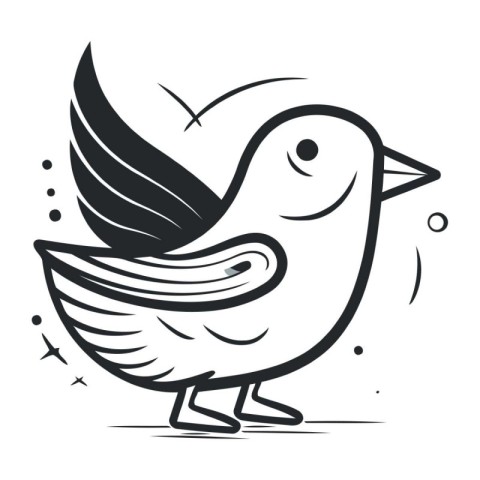 Vector illustration of a bird on a white background. Bird icon.