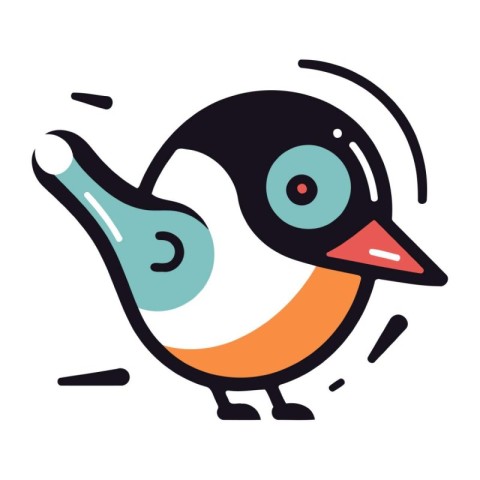 Cute cartoon penguin. Vector illustration in doodle style.