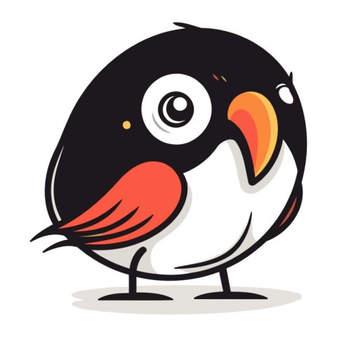 Cute cartoon penguin. Vector illustration on a white background.