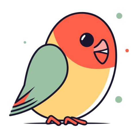 Cute cartoon parrot bird. Vector illustration in flat style.