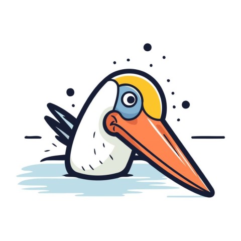 Pelican vector illustration. Isolated pelican on white backgroun