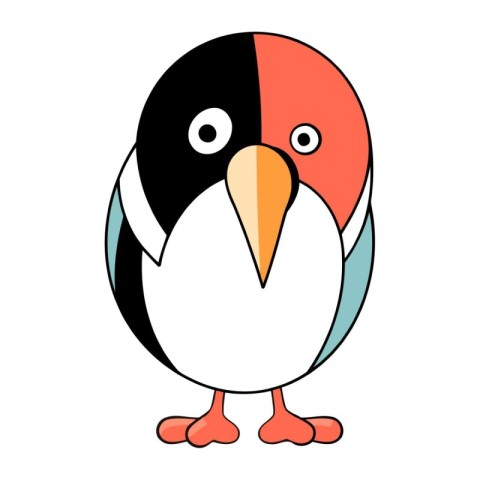 Cute penguin. Vector illustration of a cartoon penguin.