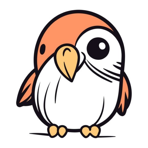 Cute cartoon bird isolated on a white background. Vector illustr