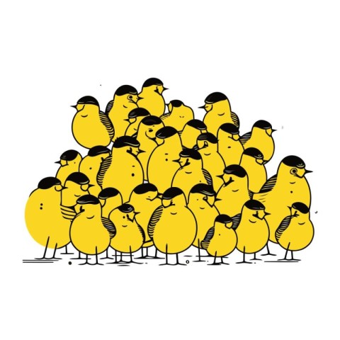 Funny chicks. Vector illustration. isolated on a white backgroun