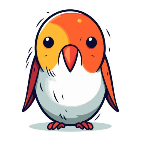 Cute cartoon penguin. Vector illustration isolated on white back