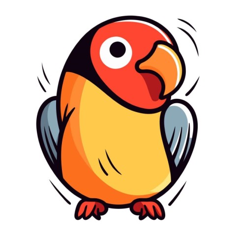 Cartoon parrot. Vector illustration of a cute parrot.