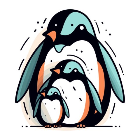 Cute penguin vector illustration. Cute cartoon penguin.