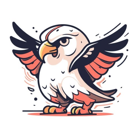 Bald Eagle mascot. Vector illustration isolated on a white backg