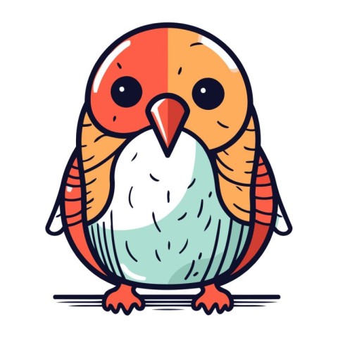 Cute cartoon owl. Vector illustration isolated on a white backgr