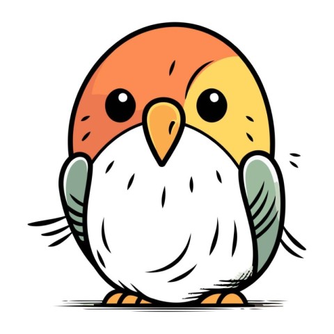 Cute cartoon bird. Vector illustration isolated on a white backg