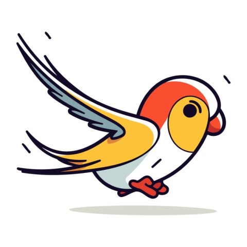 Illustration of a cute little bird. Cartoon style. Vector illust