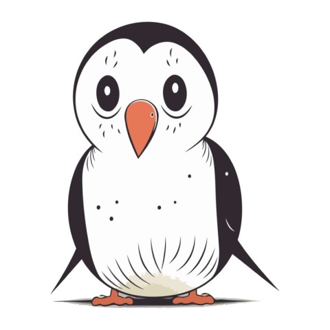 Cute penguin isolated on a white background. Vector illustration