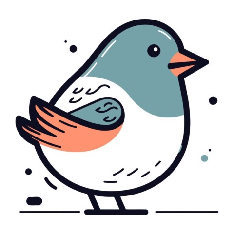 Vector illustration of a cute bullfinch on a white background.