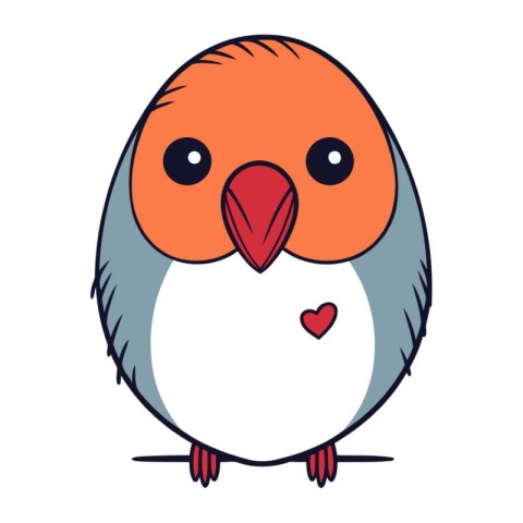 cute bird cartoon icon over white background colorful design vec