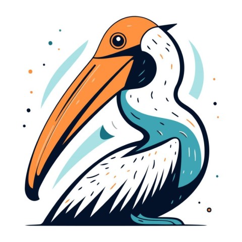 Pelican. pelican. vector illustration in flat style.