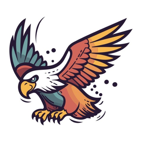 Eagle mascot logo design. vector illustration isolated on white