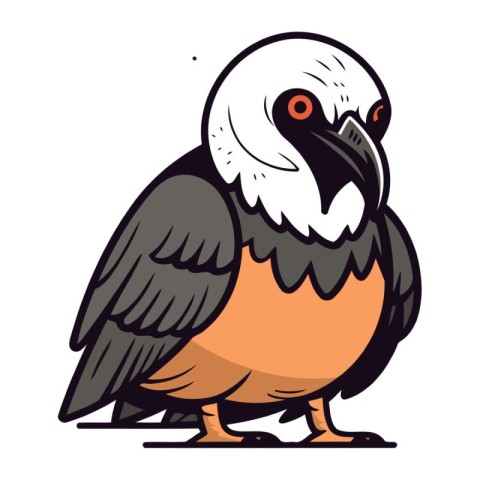 Illustration of a bird with an orange beak on a white background