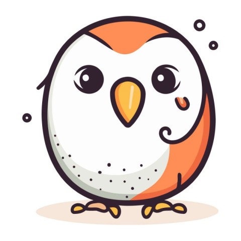 Cute cartoon owl. Vector illustration. Isolated on white backgro