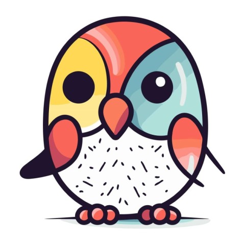 Cute cartoon owl. Vector illustration. Isolated on white backgro