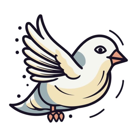 Dove of peace icon. Vector Illustration isolated on white backgr