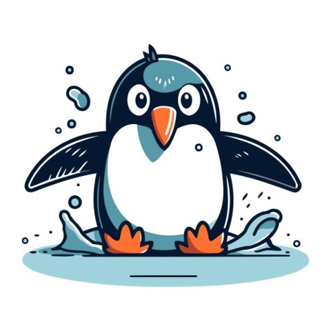 Cartoon penguin. Vector illustration of a cartoon penguin.