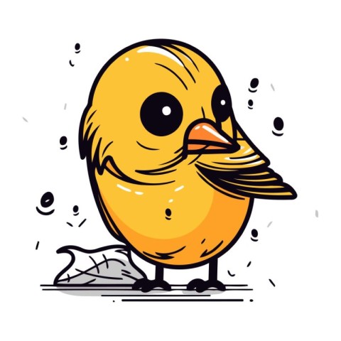 Cute little chick. Vector hand drawn illustration. Isolated on w