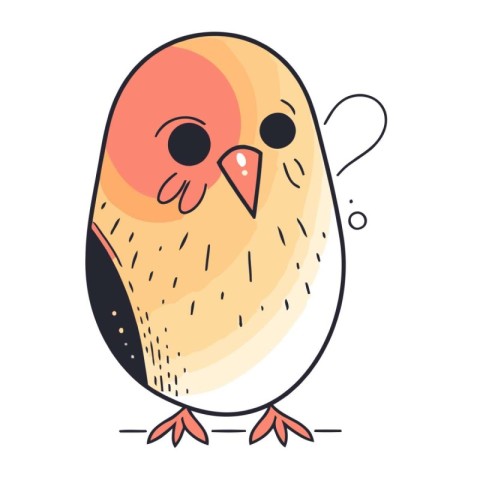 Cute little bird. Vector illustration. Isolated on white backgro