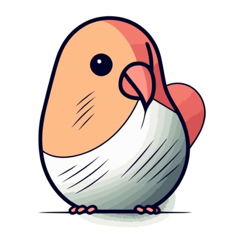 Cute little bird isolated on a white background. Vector illustra