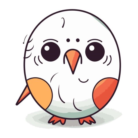 Cute bird isolated on white background. Vector illustration in c