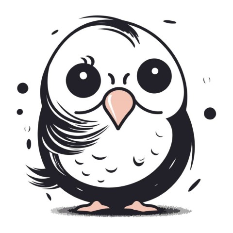 Cute cartoon owl. Vector illustration isolated on a white backgr