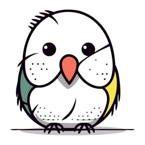 Cute little bird isolated on a white background. Vector illustra